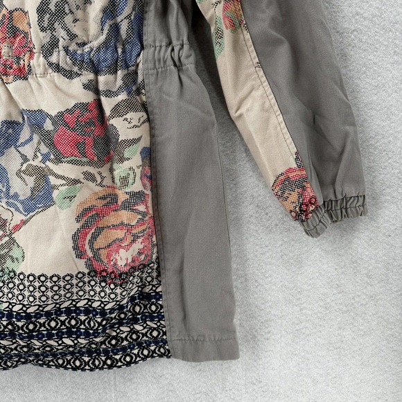 Skies Are Blue Jacket XS Embroidered Utility Gray Floral Barn Chore Coat - Picture 11 of 16